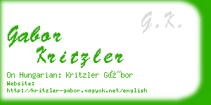 gabor kritzler business card